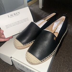 Lauren Ralph Lauren Black Espadrille Flats